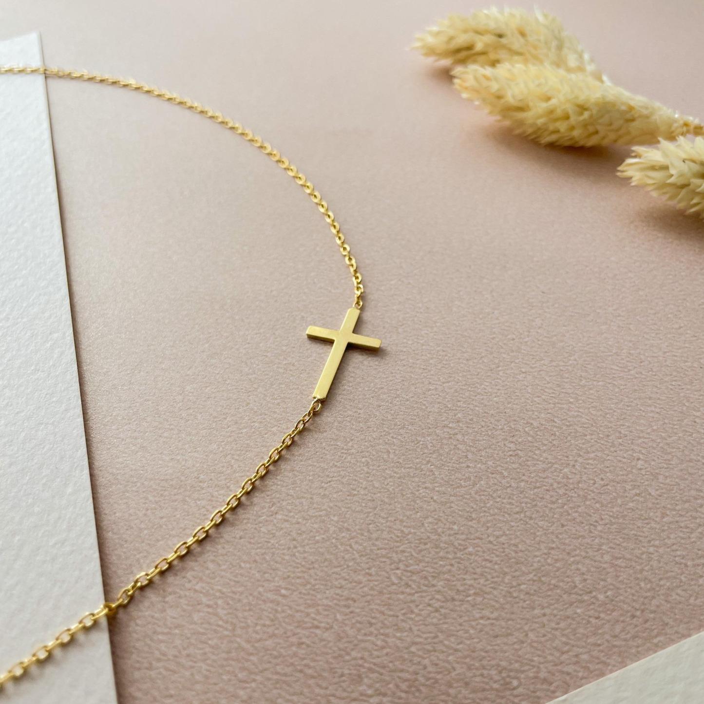 SIYAMI Sideways Cross Necklace