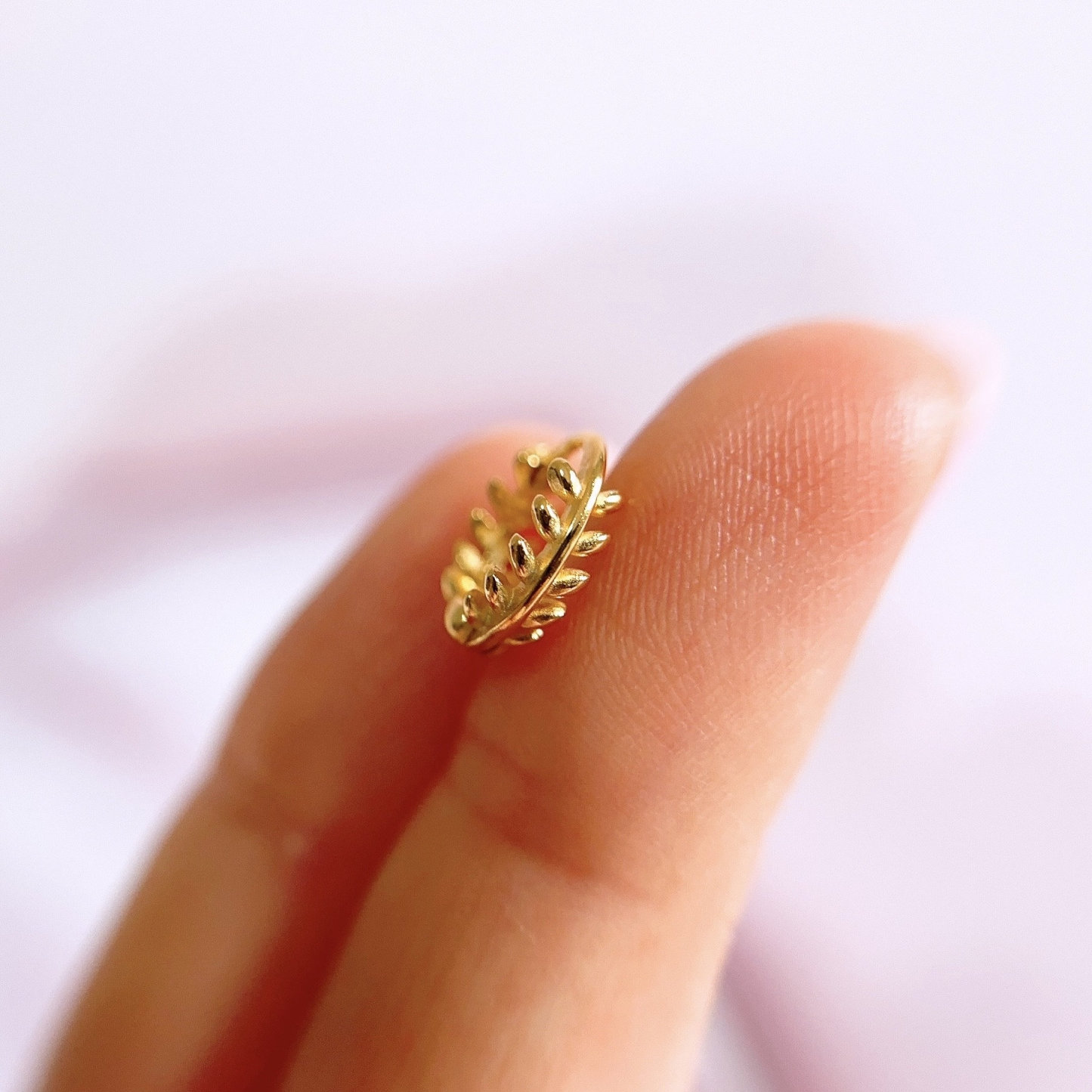 Dainty Leaf Huggie Hoop Earrings
