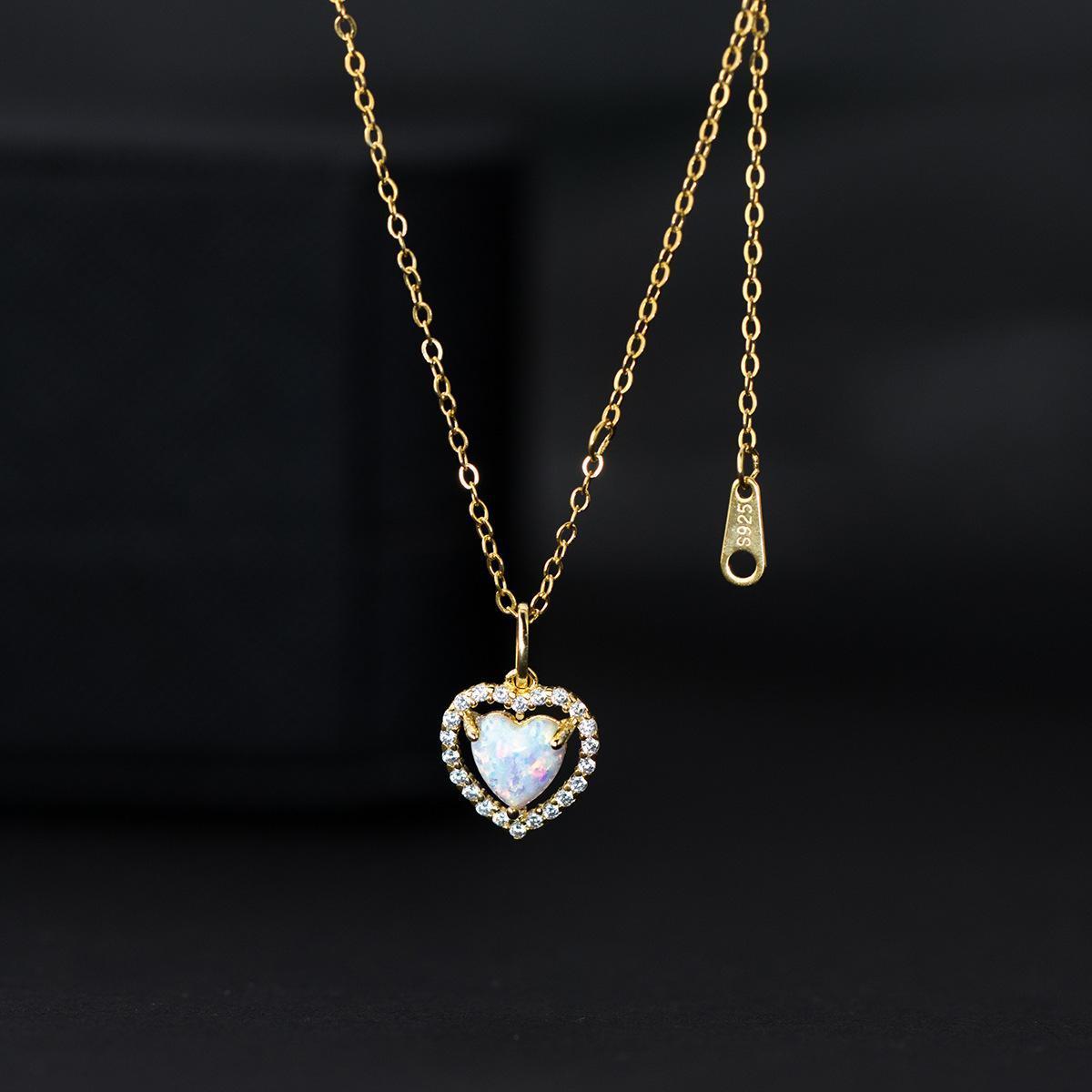 Heart Opal Necklace –  A Sparkling Token of Love