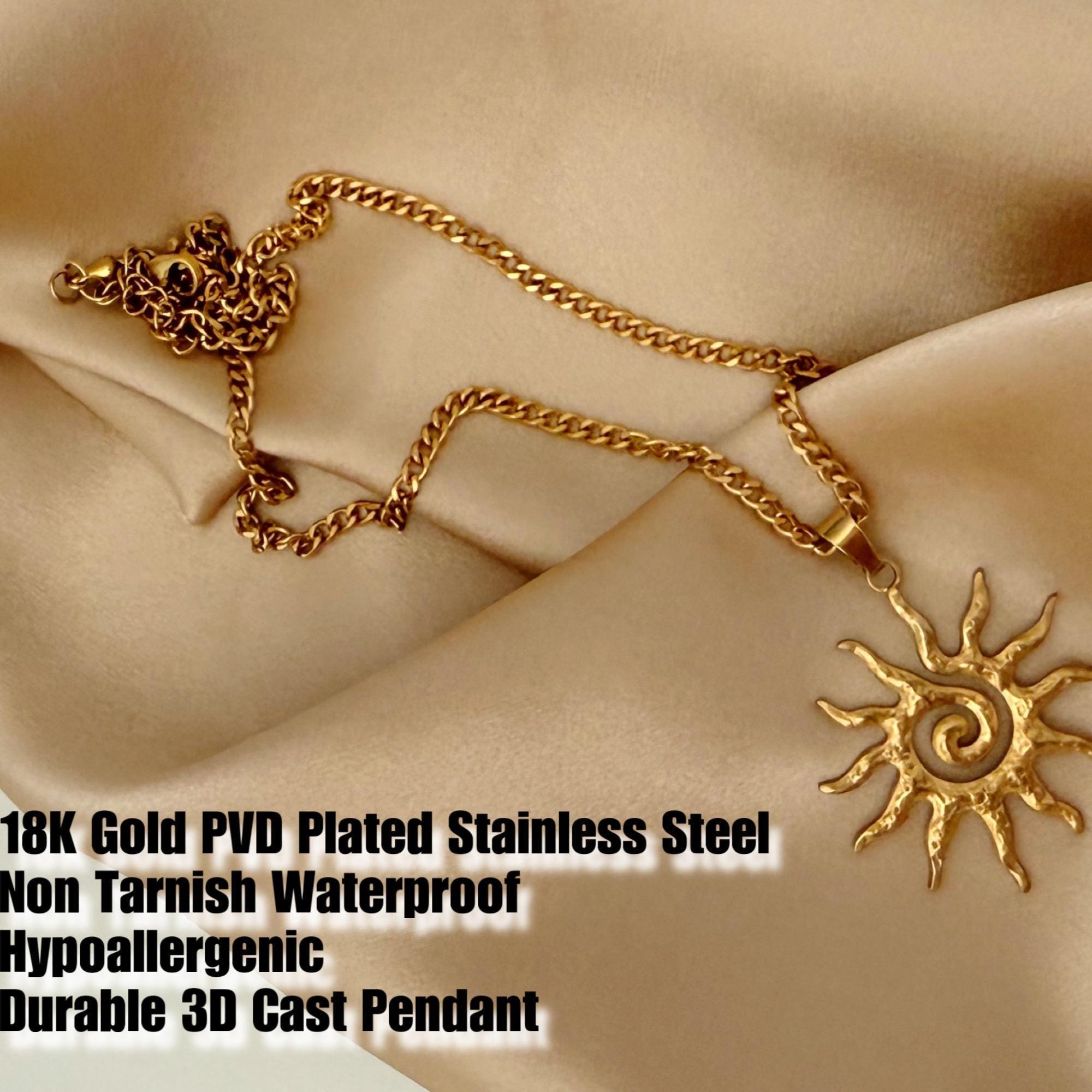 SUN NECKLACE – CUSTOMIZABLE CELESTIAL JEWELRY，Waterproof, Hypoallergenic