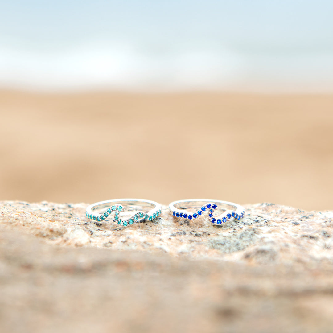 Daughter The Entire Ocean Is Yours Pavé Wave Ring-belovejewel.com