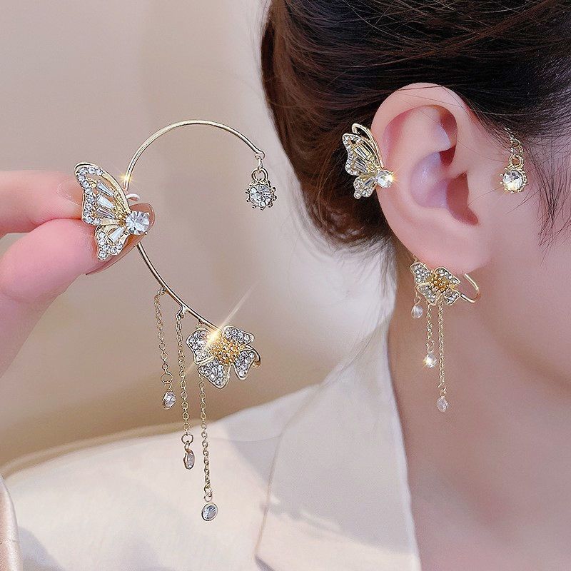 ✨Butterfly Tassel Style Zircon Earrings-belovejewel.com