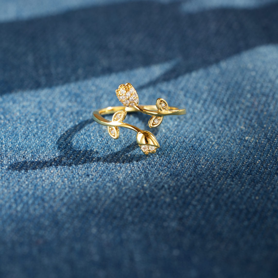 For Sisters Tulip Flower Ring-belovejewel.com