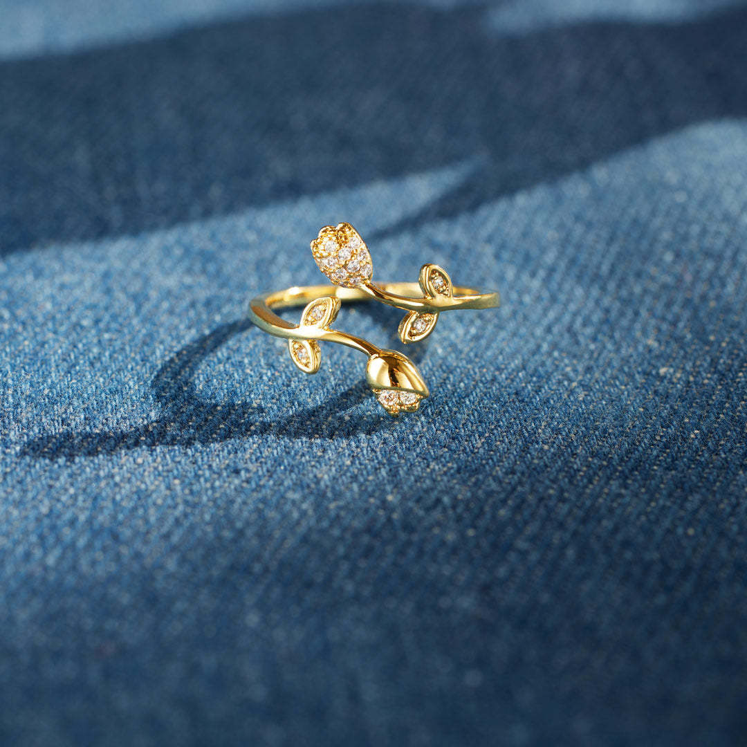 For Sisters Tulip Flower Ring-belovejewel.com