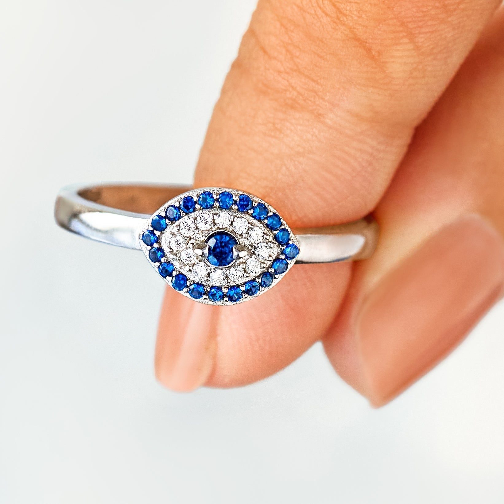 Sending You Good Vibes and Protection Evil Eye Ring-belovejewel.com