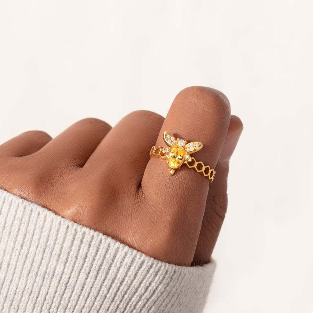 Happy Bee Day Ring-belovejewel.com