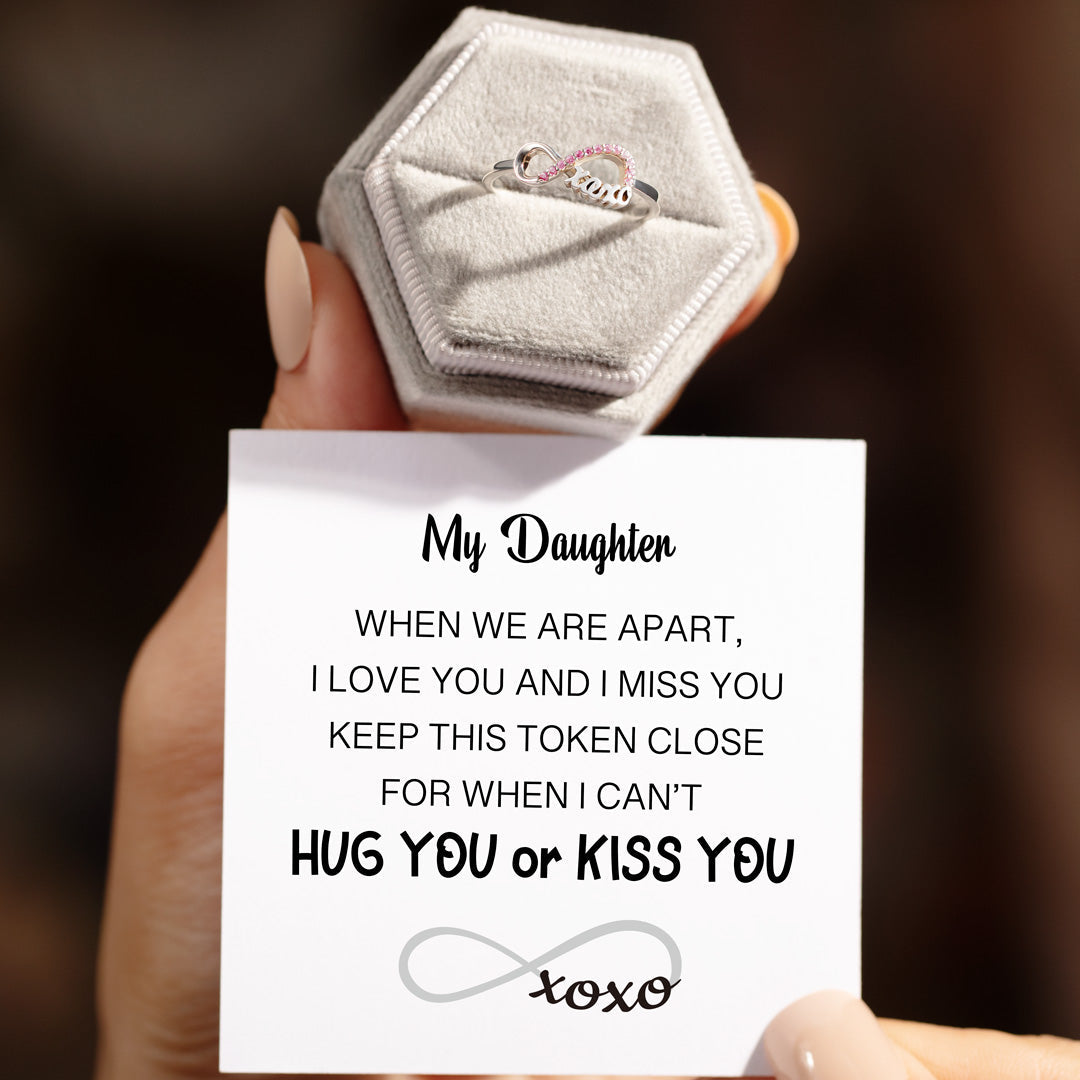 Token of Hugs and Kisses For Daughter XOXO Ring-belovejewel.com