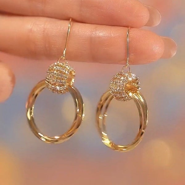 💫SPARKLING CIRCLE EARRINGS-belovejewel.com