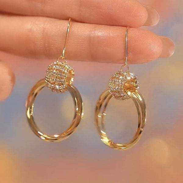 💫SPARKLING CIRCLE EARRINGS-belovejewel.com