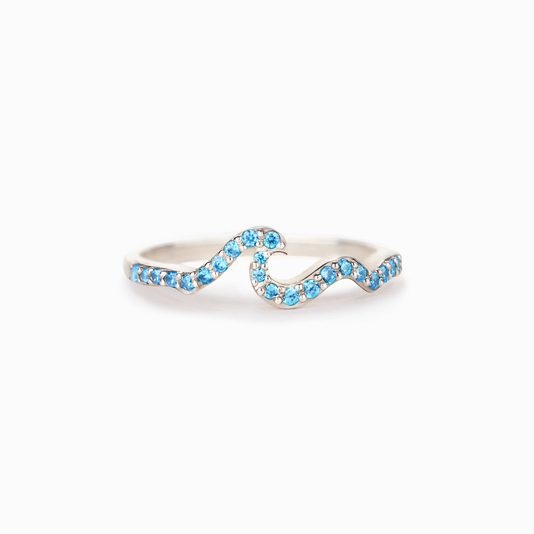 Daughter The Entire Ocean Is Yours Pavé Wave Ring-belovejewel.com