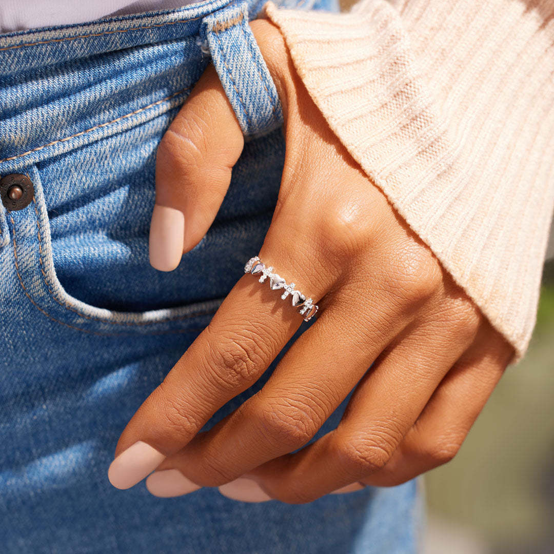 God Says You Are Strong Heart & Cross Band-belovejewel.com