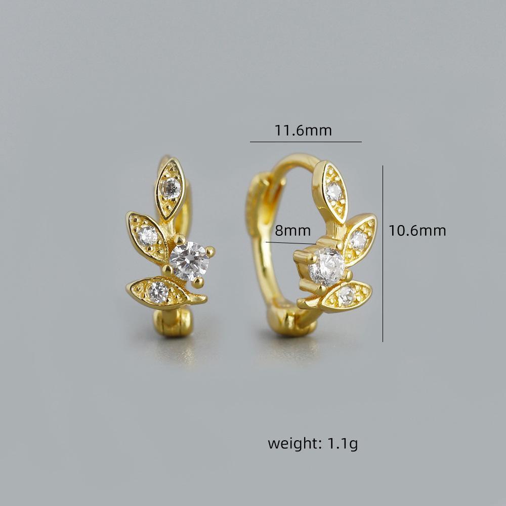Delicate Leaf Hoop Piercing earrings