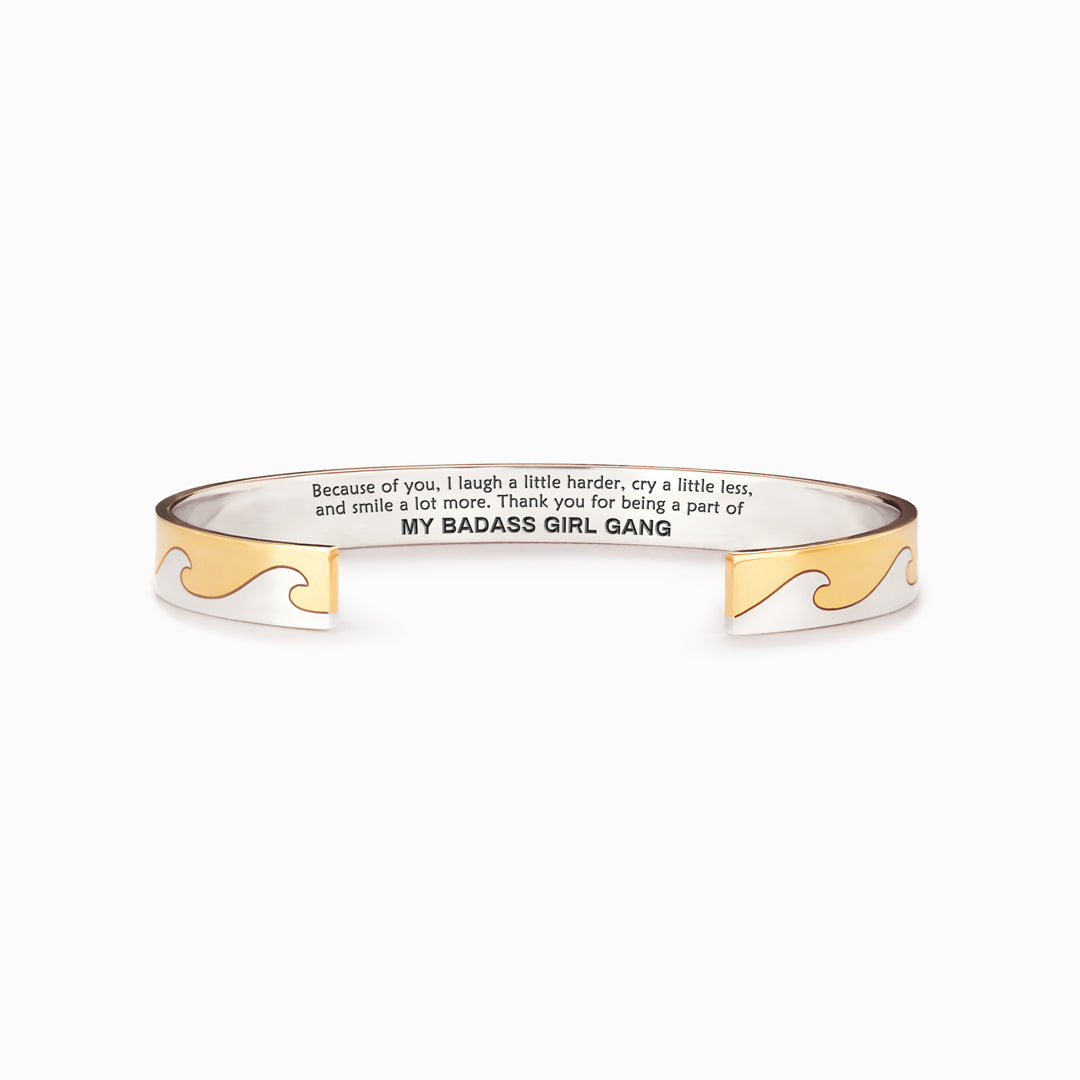 My Badass Girl Gang Waves Minimalist Bangle-belovejewel.com