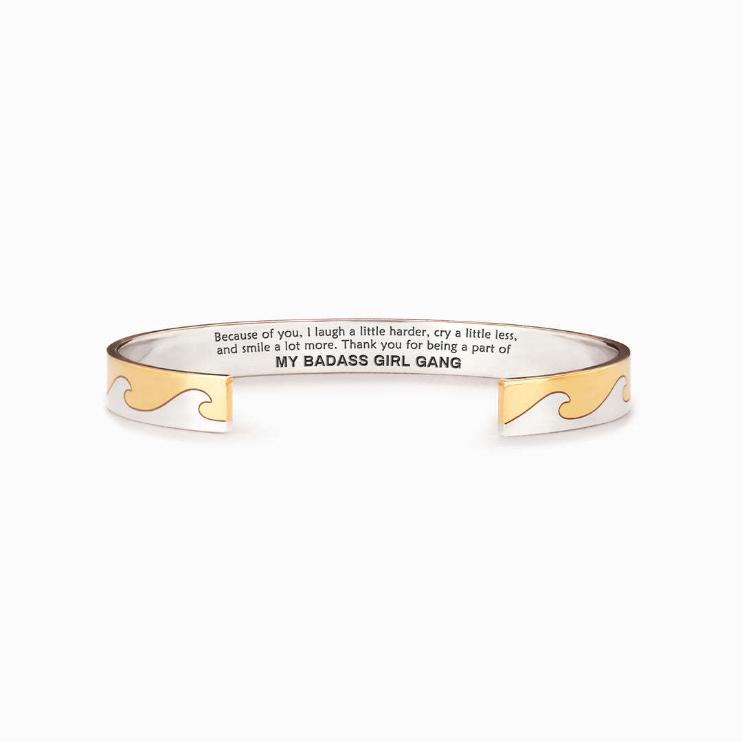 My Badass Girl Gang Waves Minimalist Bangle-belovejewel.com