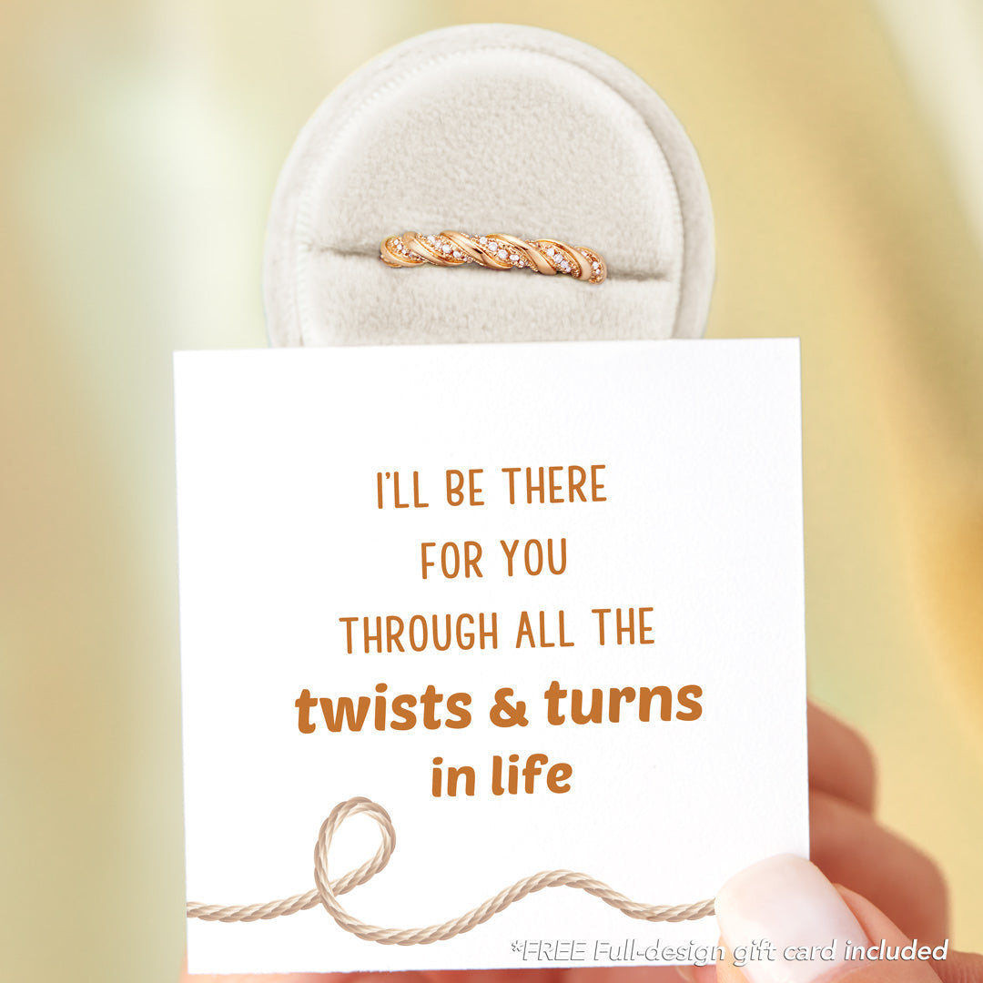 Through All The Twists And Turns Twisted Gold Ring S925-belovejewel.com