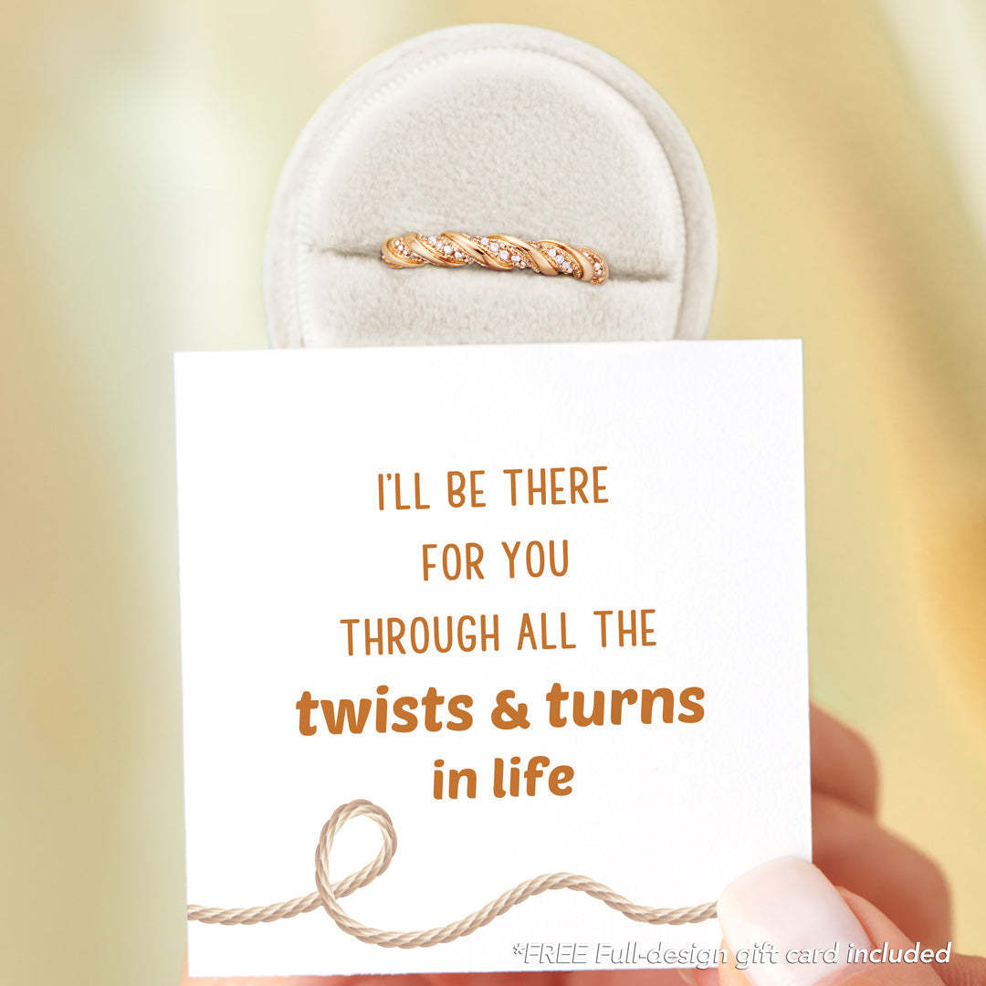 Through All The Twists And Turns Twisted Gold Ring S925-belovejewel.com