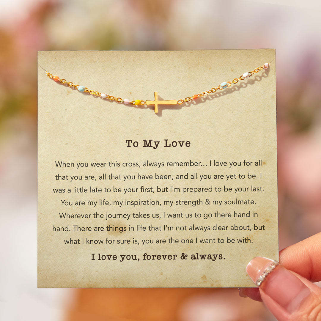 To My Love Cross Bracelet-belovejewel.com