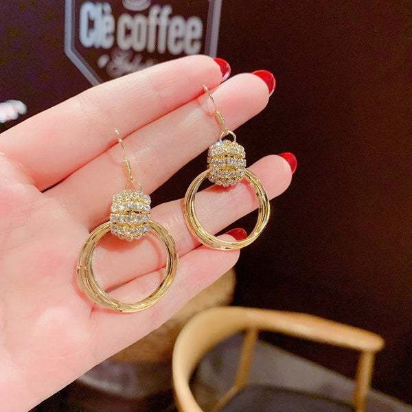 💫SPARKLING CIRCLE EARRINGS-belovejewel.com