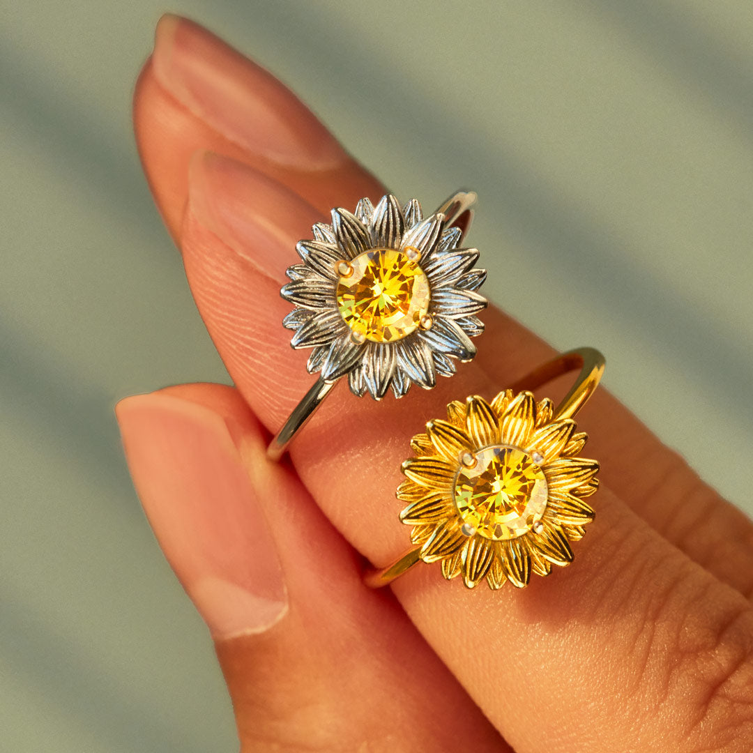 I Would Change The World For You Sunflower Ring-belovejewel.com