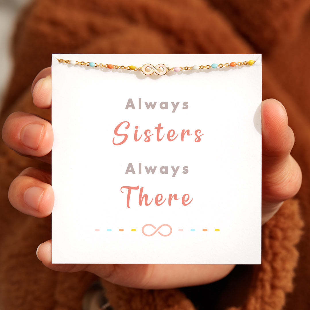 Always Sisters Infinity Sign Bracelet-belovejewel.com