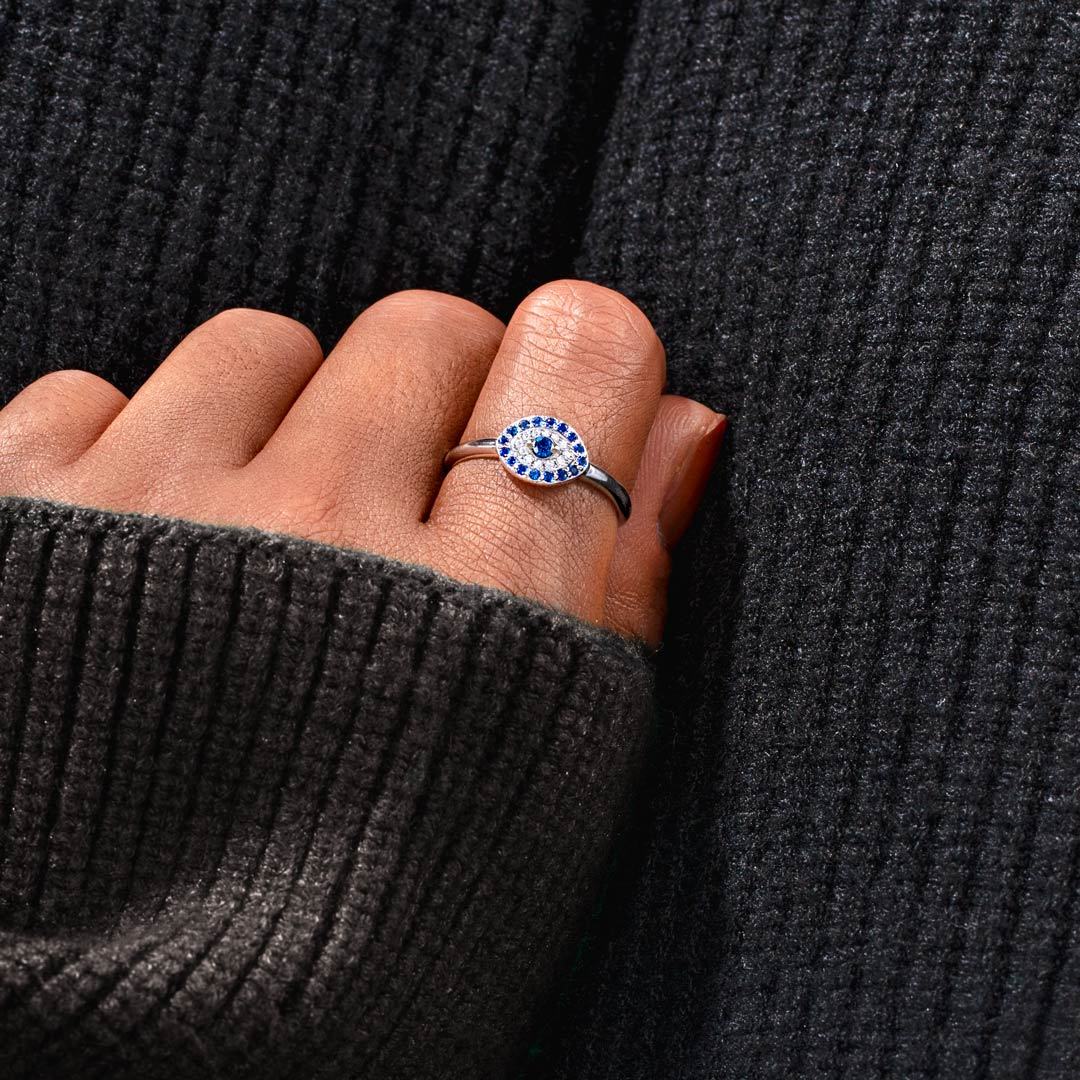 You're Always Protected Evil Eye Ring-belovejewel.com