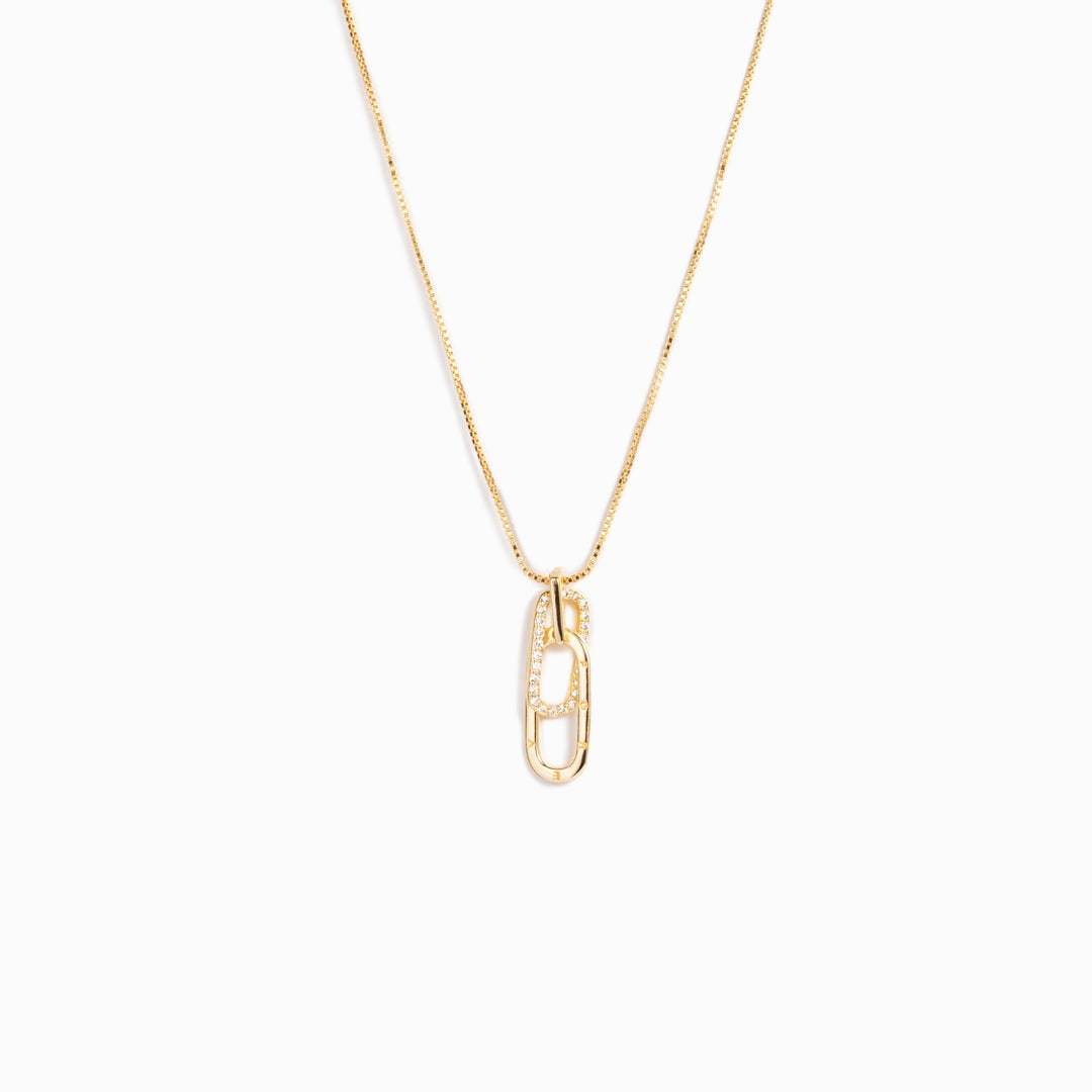 Linked Together Rectangle Interlocking Necklace-belovejewel.com