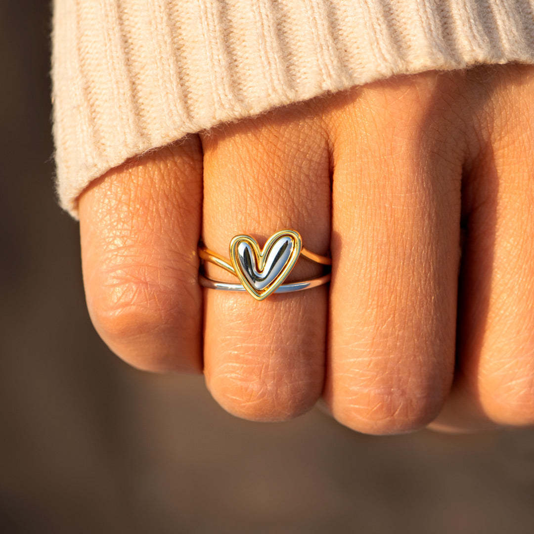 Self Love Layered Heart Ring-belovejewel.com