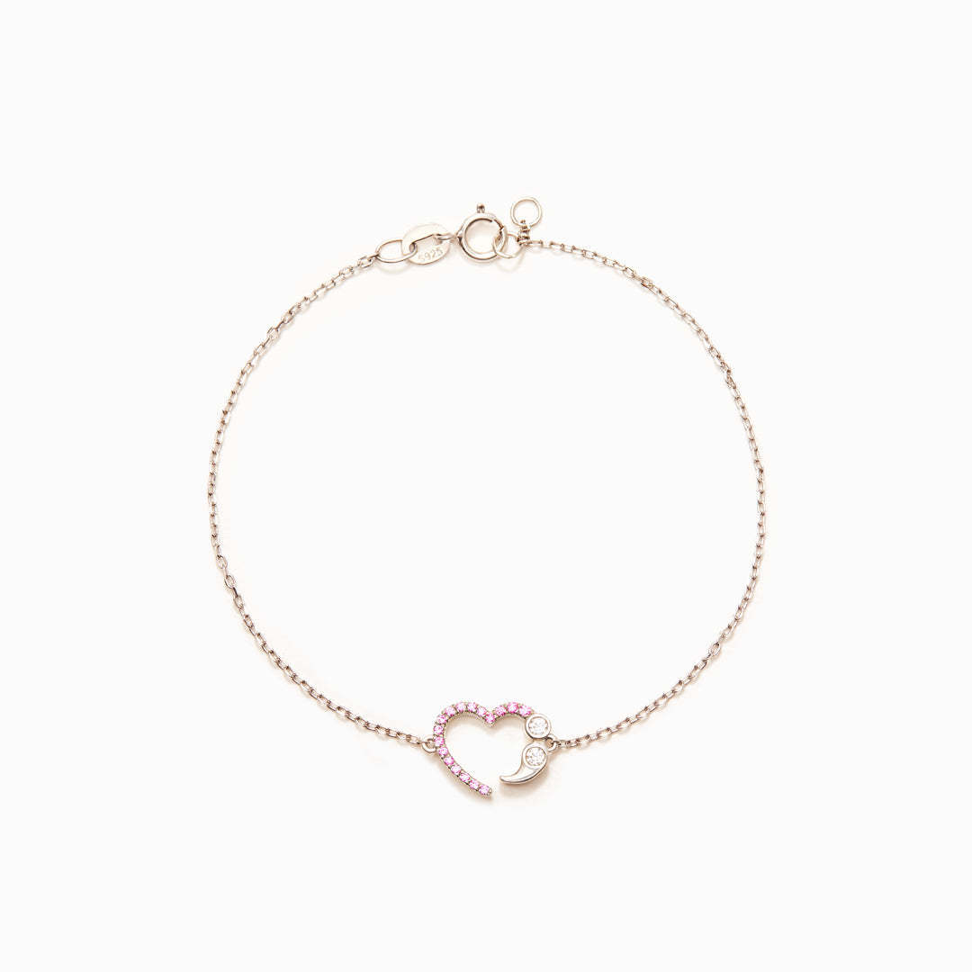 And So She Goes On Heart Semicolon Bracelet-belovejewel.com