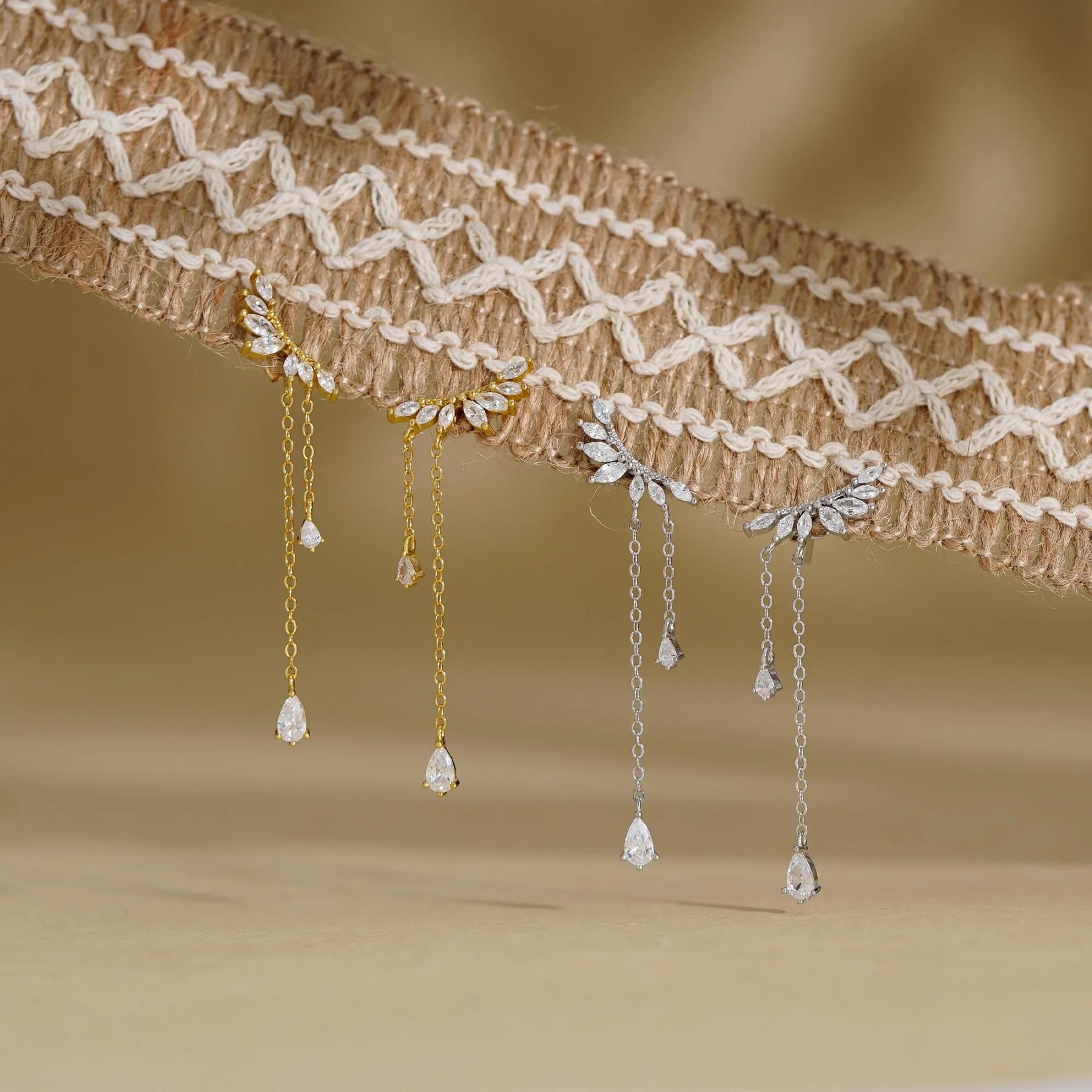 Dainty Diamond Dangle Drop Earrings CZ Diamond Tassel Earrings Wedding Jewelry Bridesmaid Gifts Christmas Present