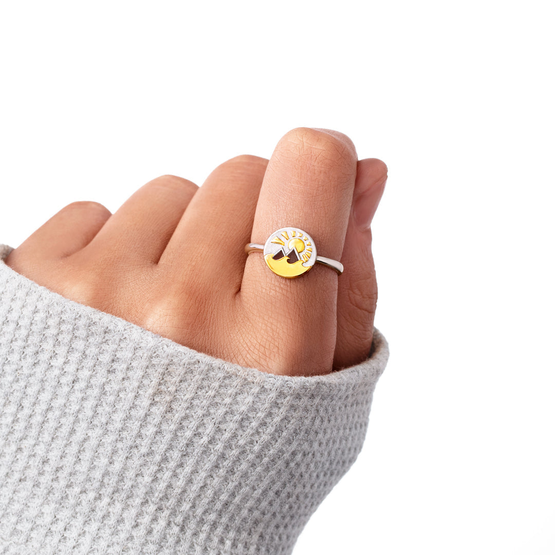 Highest Peak Furthest Shore Mountain & Ocean Ring-belovejewel.com