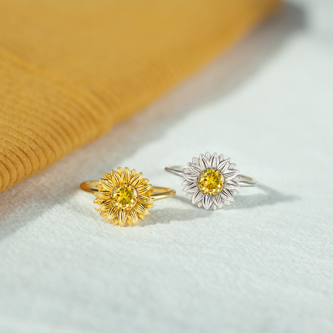 I Would Change The World For You Sunflower Ring-belovejewel.com