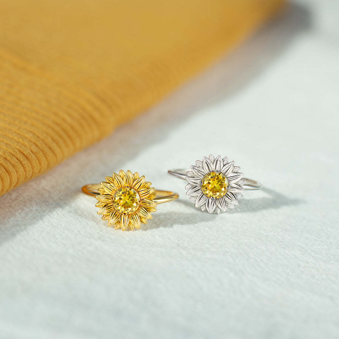 I Would Change The World For You Sunflower Ring-belovejewel.com