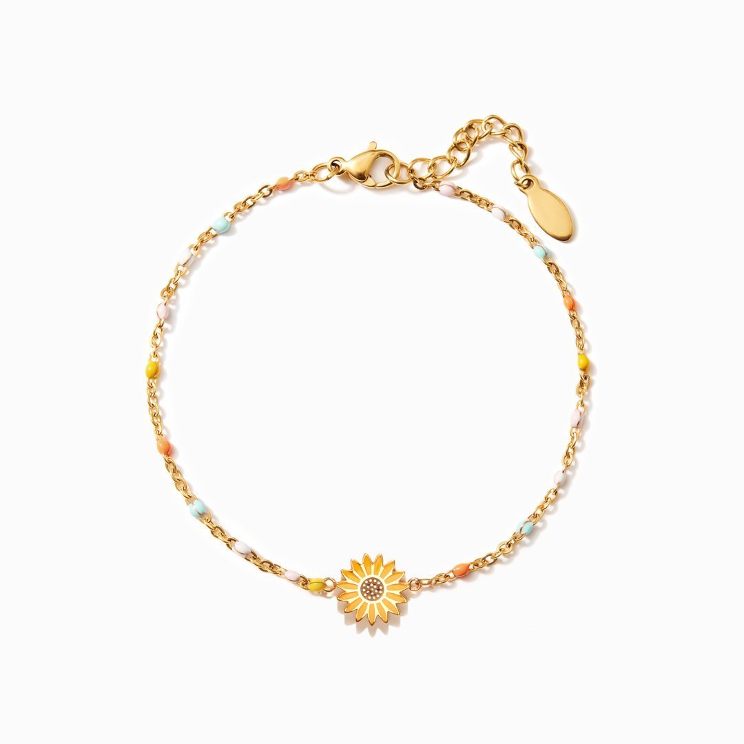 To My Daughter Sunflower Bracelet-belovejewel.com