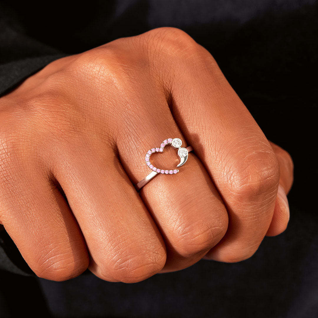 Never Give Up No Matter What Semicolon Ring-belovejewel.com