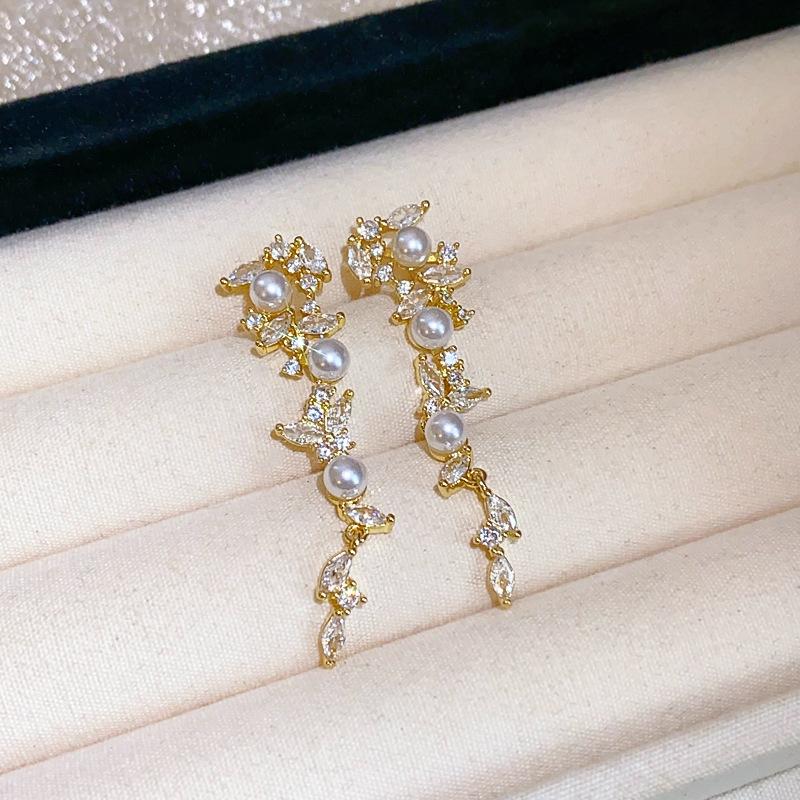 FRESHWATER PEARL DROP DIAMOND EARRINGS – DAINTY BRIDAL JEWELRY FOR WEDDINGS & HEIRLOOM GIFTS​