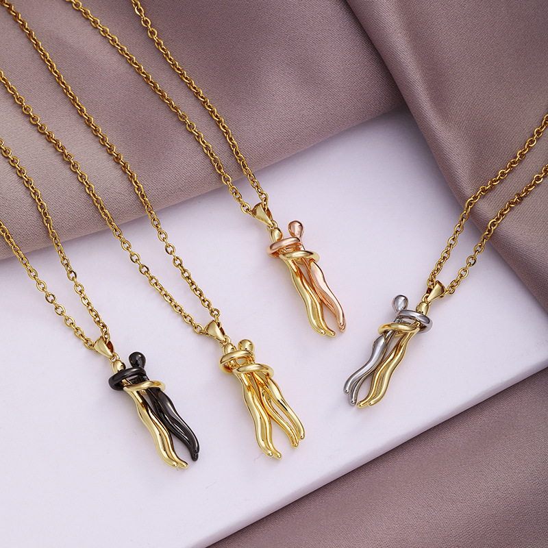 2024 New Couple Hug Pendant Necklace