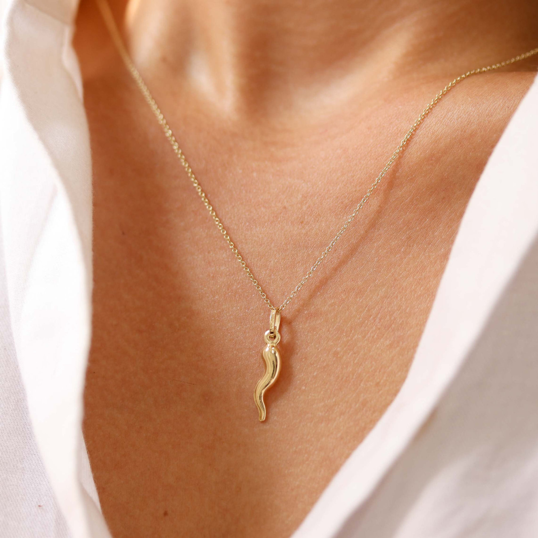 Italian Horn Unisex Necklace- Protection Abundance Fertility Good Fortune