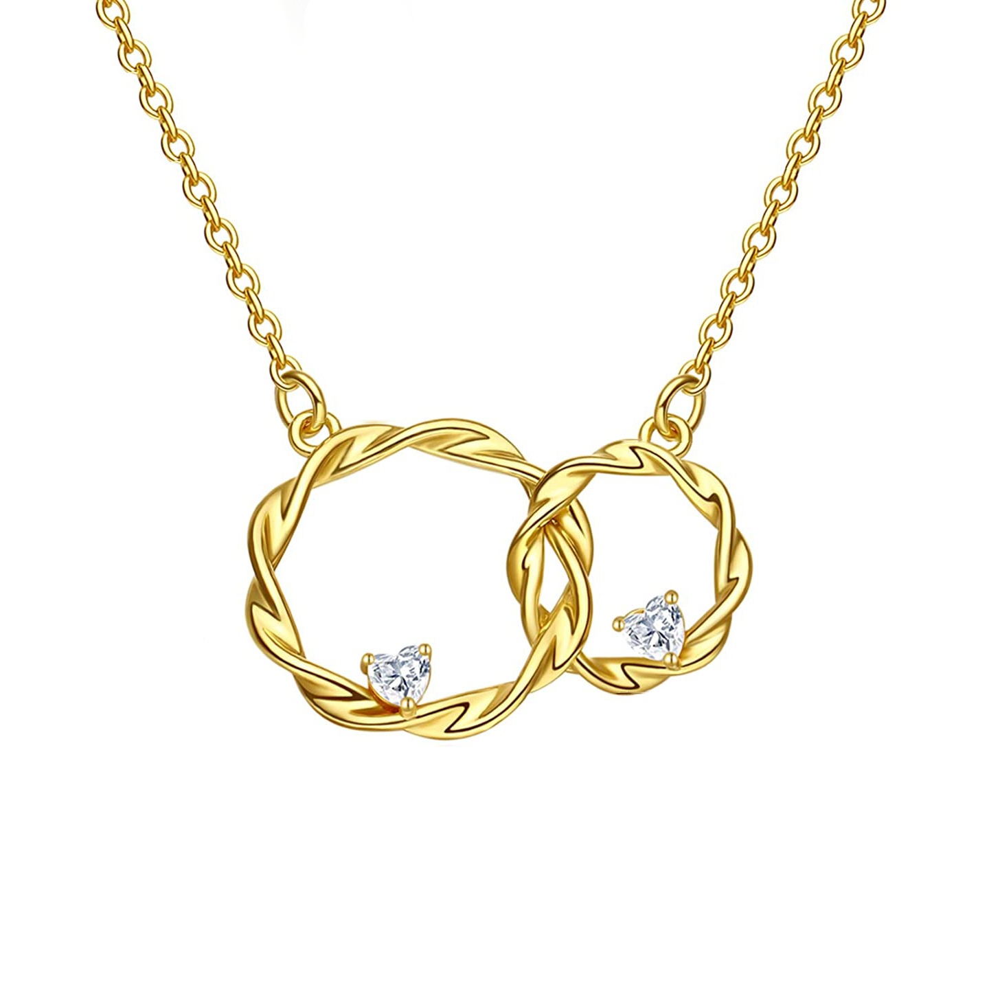 FOR UNBIOLOGICAL DAUGHTER - WE ARE FOREVER LINKED TOGETHER DOUBLE CIRCLE NECKLACE