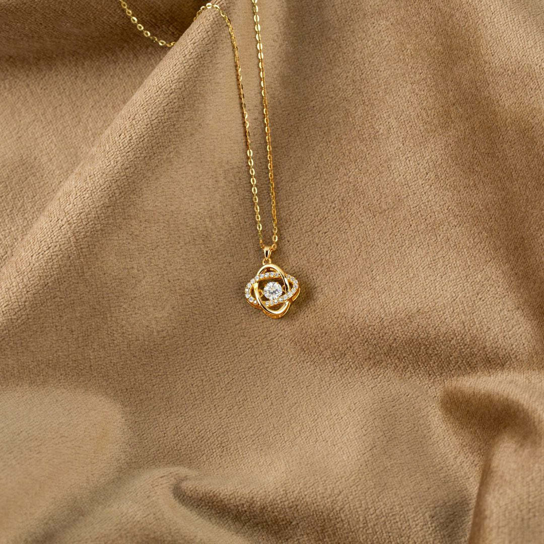Mom & Daughter Forever Linked Together Eternity Knot Necklace-belovejewel.com