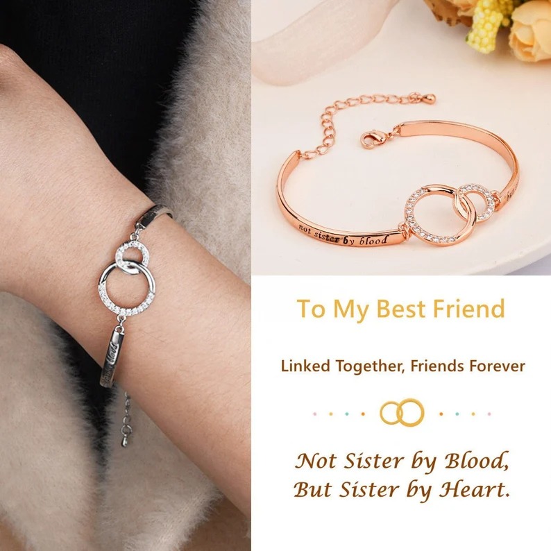 To My Best Friend Linked Together Interlocking Bracelet-belovejewel.com