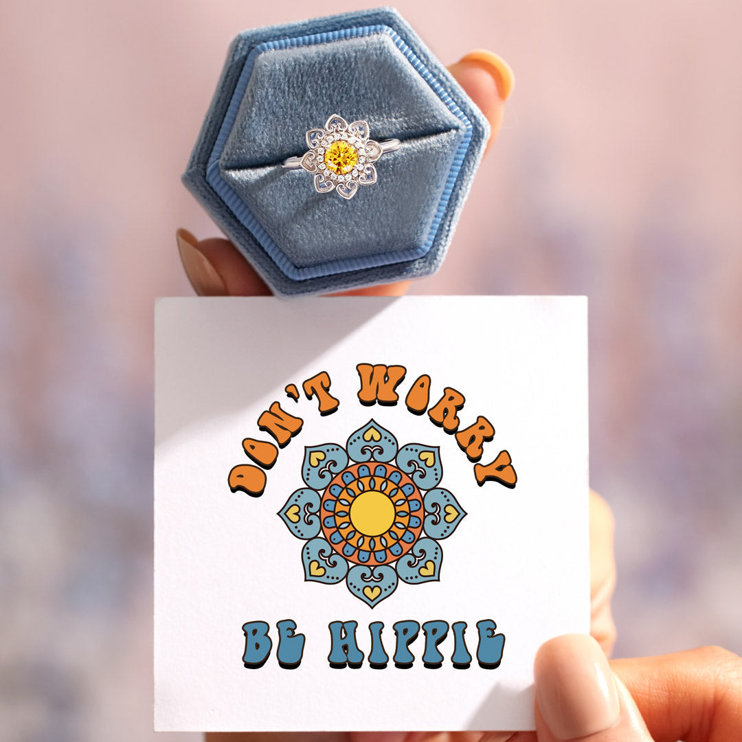 Don't Worry Be Hippie Mandala Ring-belovejewel.com