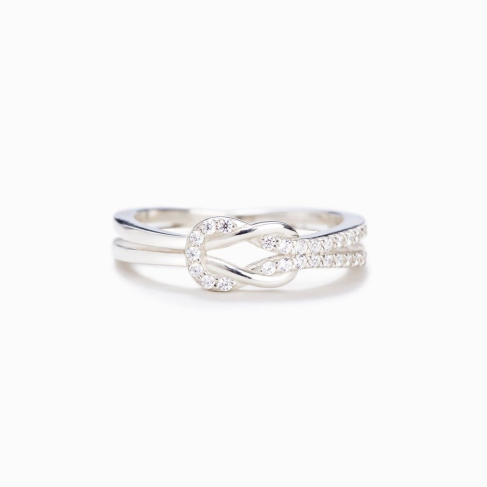 Grandmother & Granddaughter Square Knot Ring-belovejewel.com