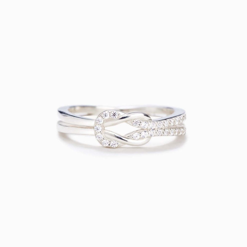 Grandmother & Granddaughter Square Knot Ring-belovejewel.com