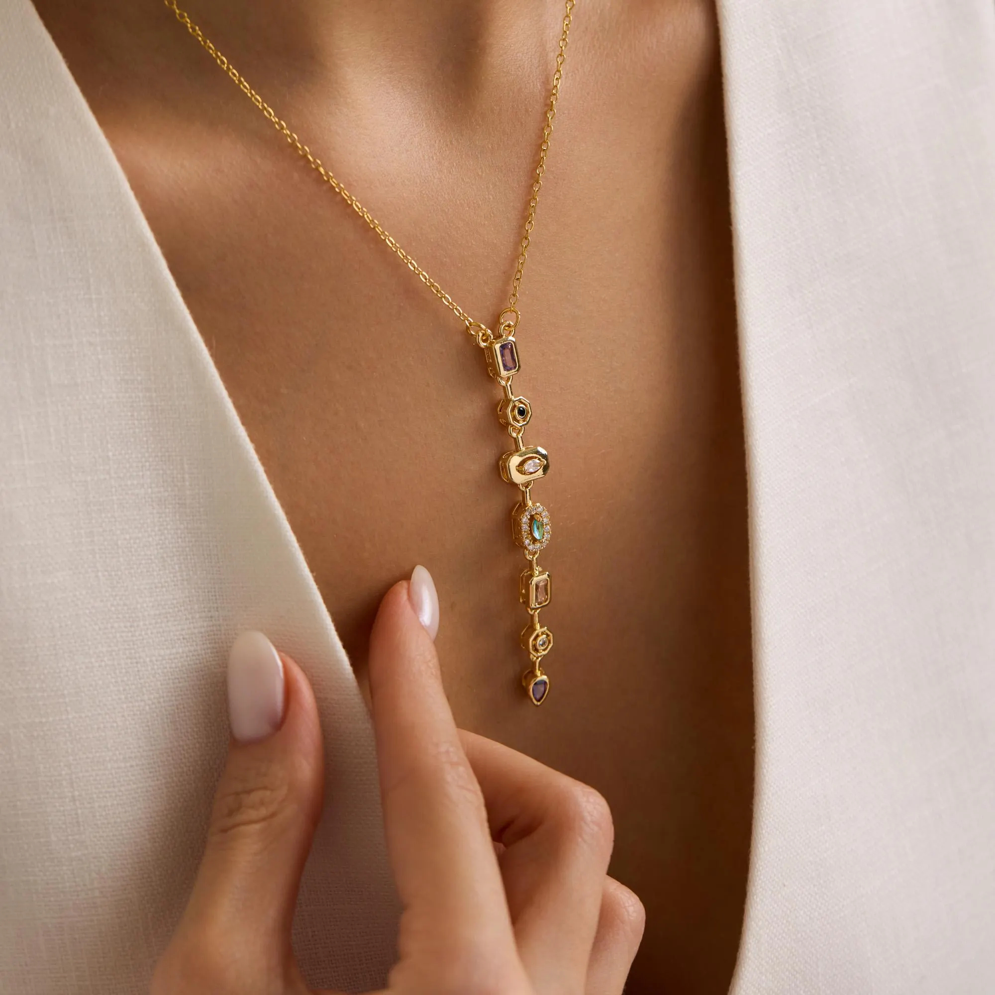 Adjustable Boho Chakra Stone Pendant Necklace Seven Chakra Pave Yoga Jewelry  Gift for Her Christmas Birthday Gift