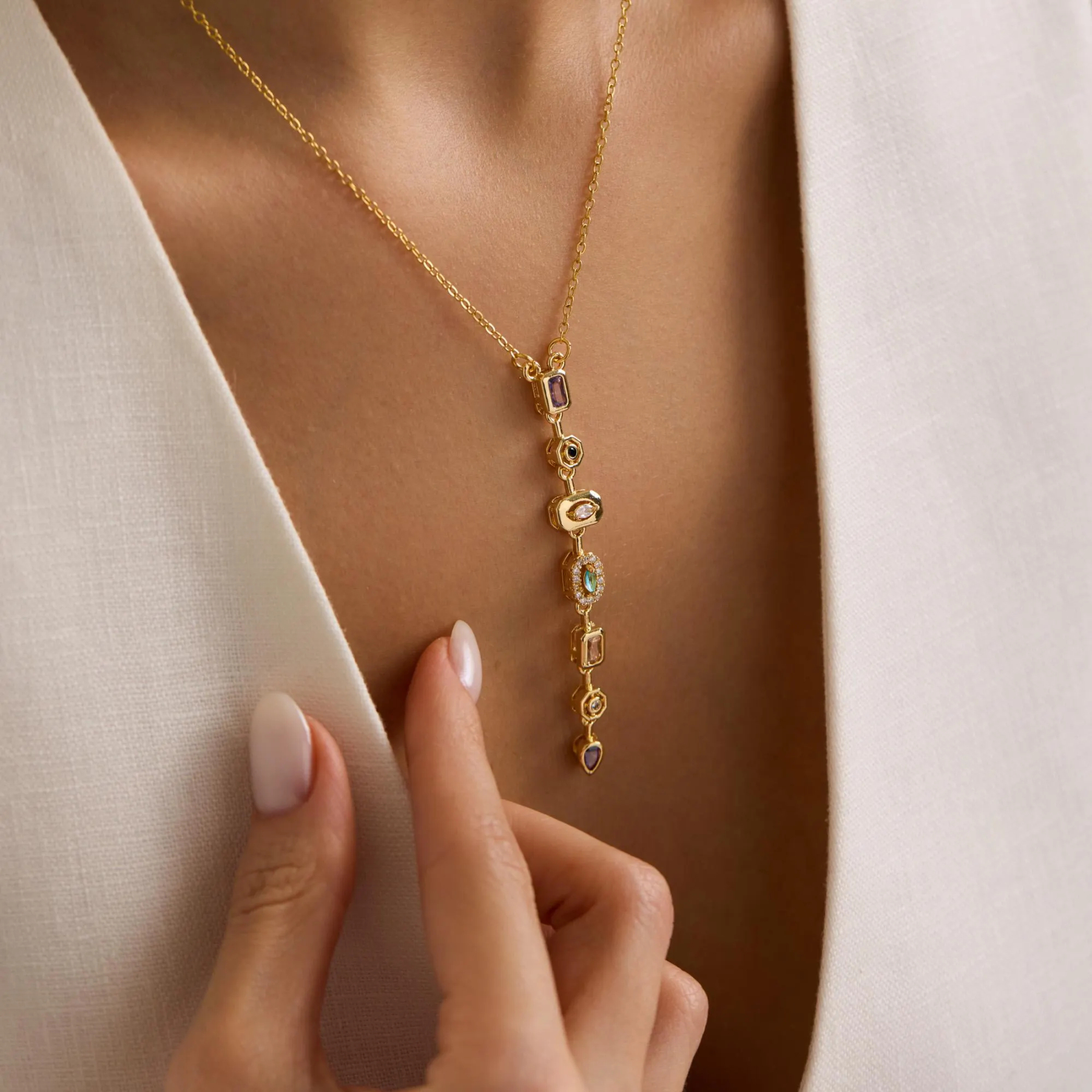 Adjustable Boho Chakra Stone Pendant Necklace Seven Chakra Pave Yoga Jewelry  Gift for Her Christmas Birthday Gift