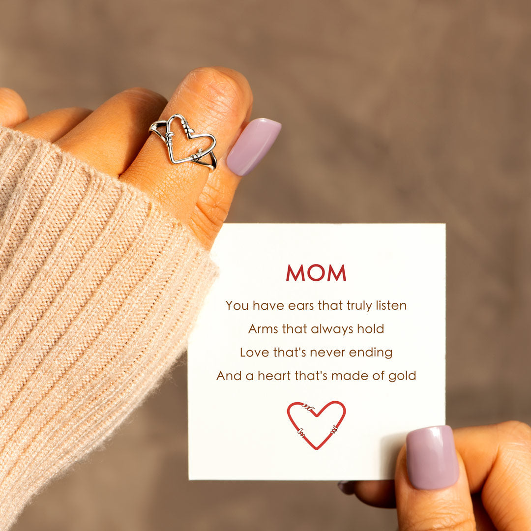 Mom You Have A Heart Made Of Gold Heart Wire Ring-belovejewel.com