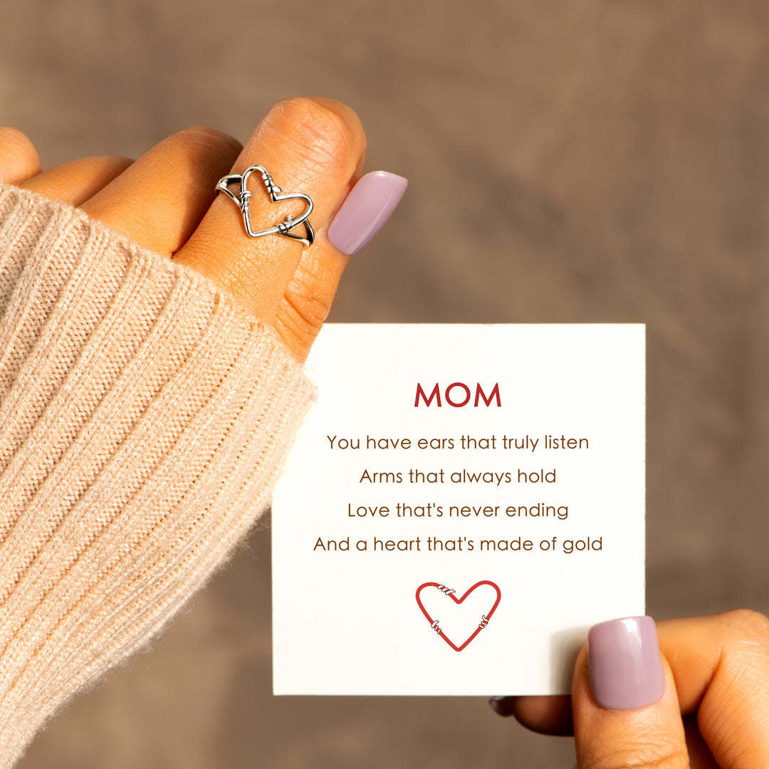 Mom You Have A Heart Made Of Gold Heart Wire Ring-belovejewel.com