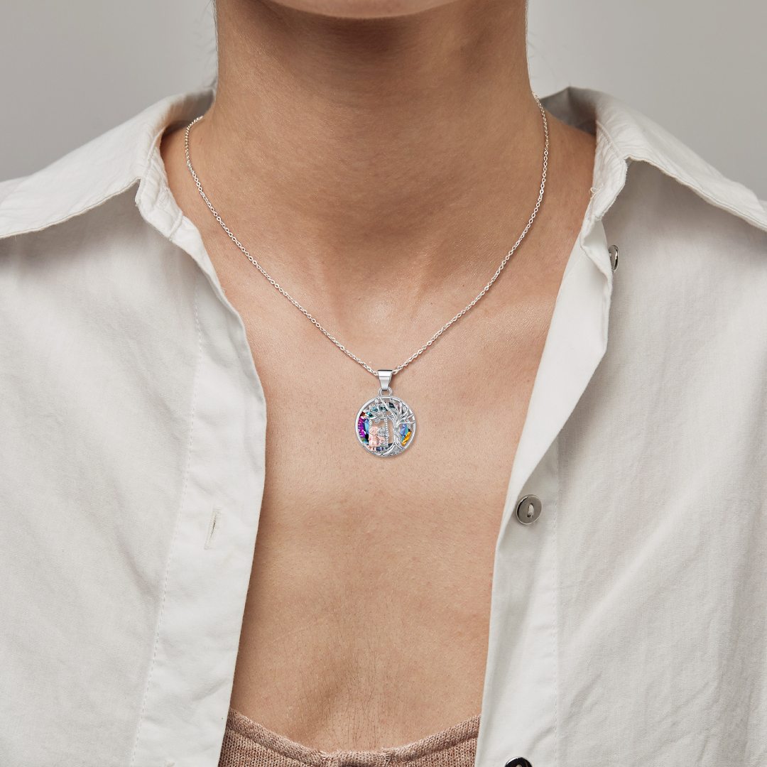 Tree of Life Sister on the Swing Necklace-belovejewel.com