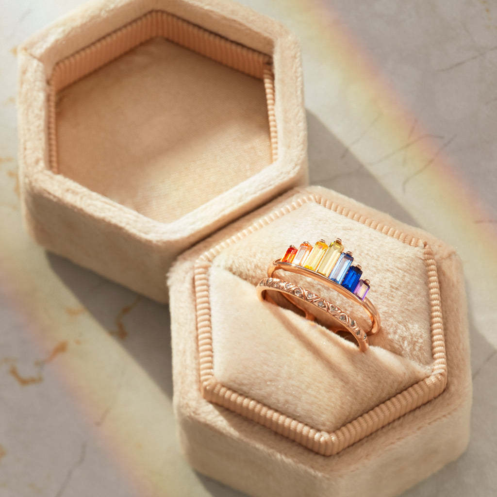 Granddaughter Rainbow Ring-belovejewel.com
