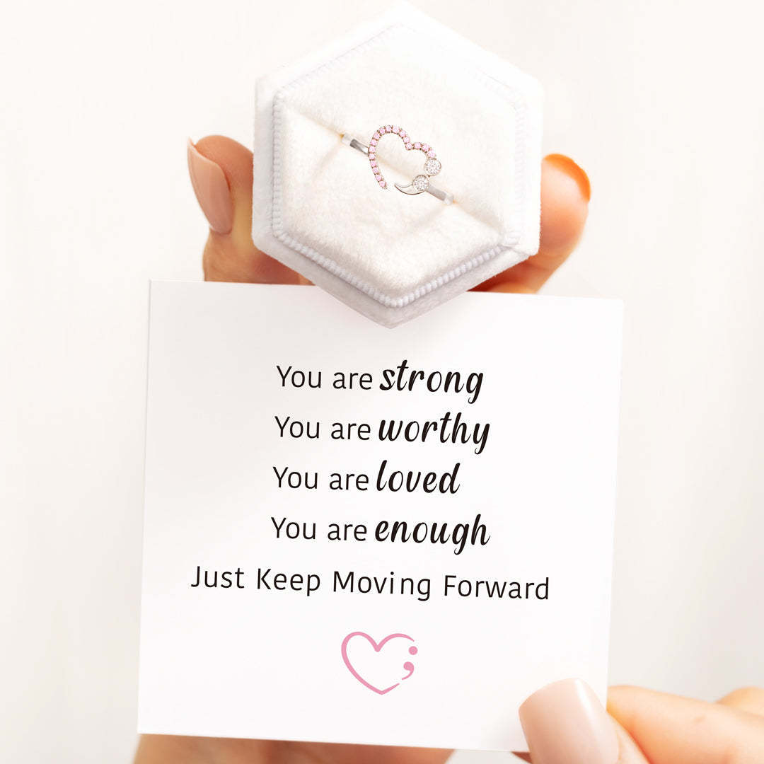 You Are Enough Semicolon Ring-belovejewel.com